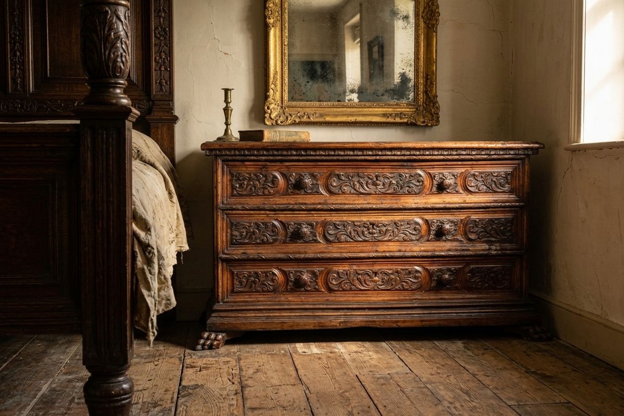 Early 17th Century Italian Walnut Cassettone   Chest Of Drawers photo for sale