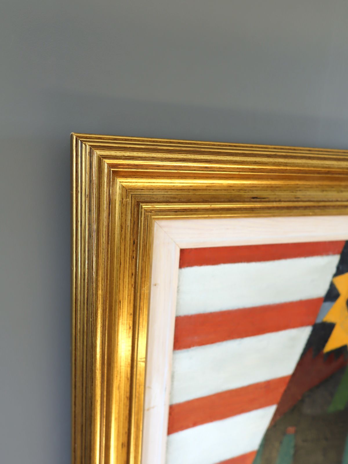 The Striped Room Oil Painting, Mid 20th Century photo vinterior