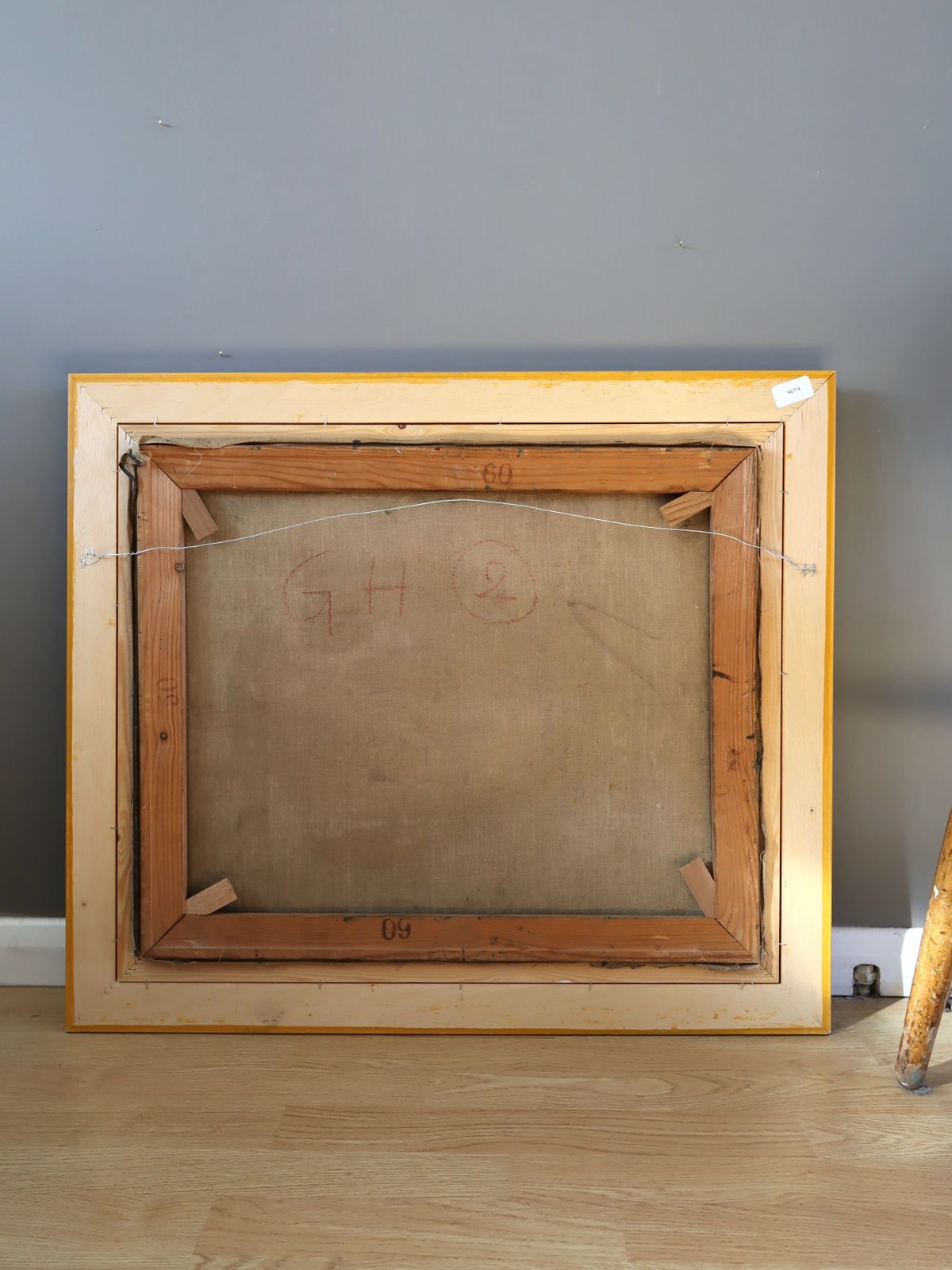 photo for sale The Striped Room Oil Painting, Mid 20th Century