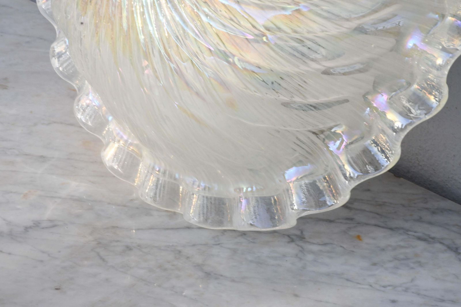 Lovely Italian Iridescent Murano Glass Ceiling Fixture, Murano, 1970 photo vinterior