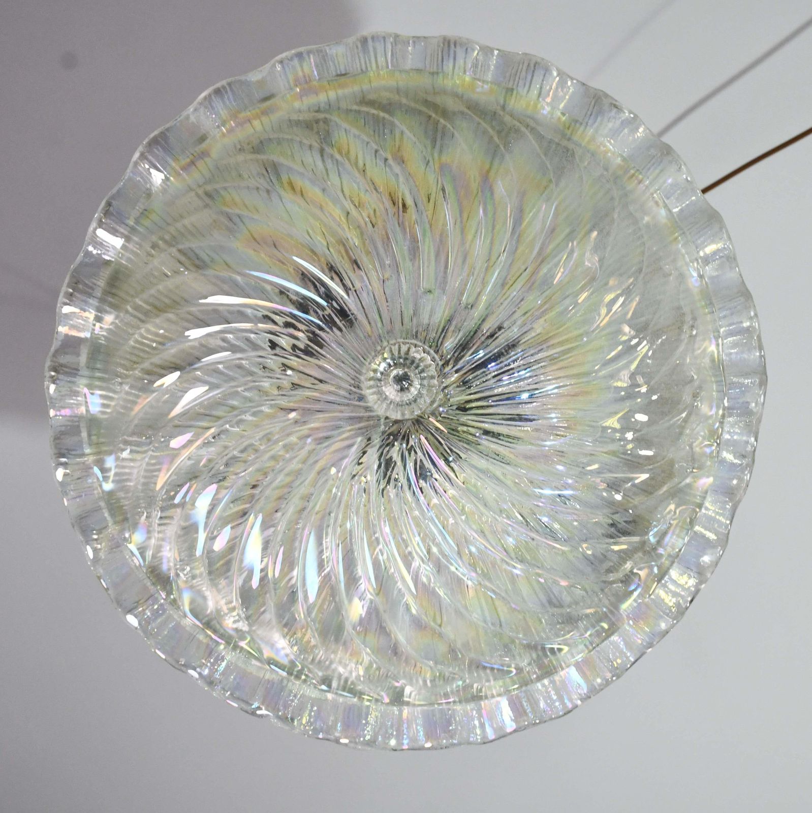 1407.0 Lovely Italian Iridescent Murano Glass Ceiling Fixture, Murano, 1970 photo