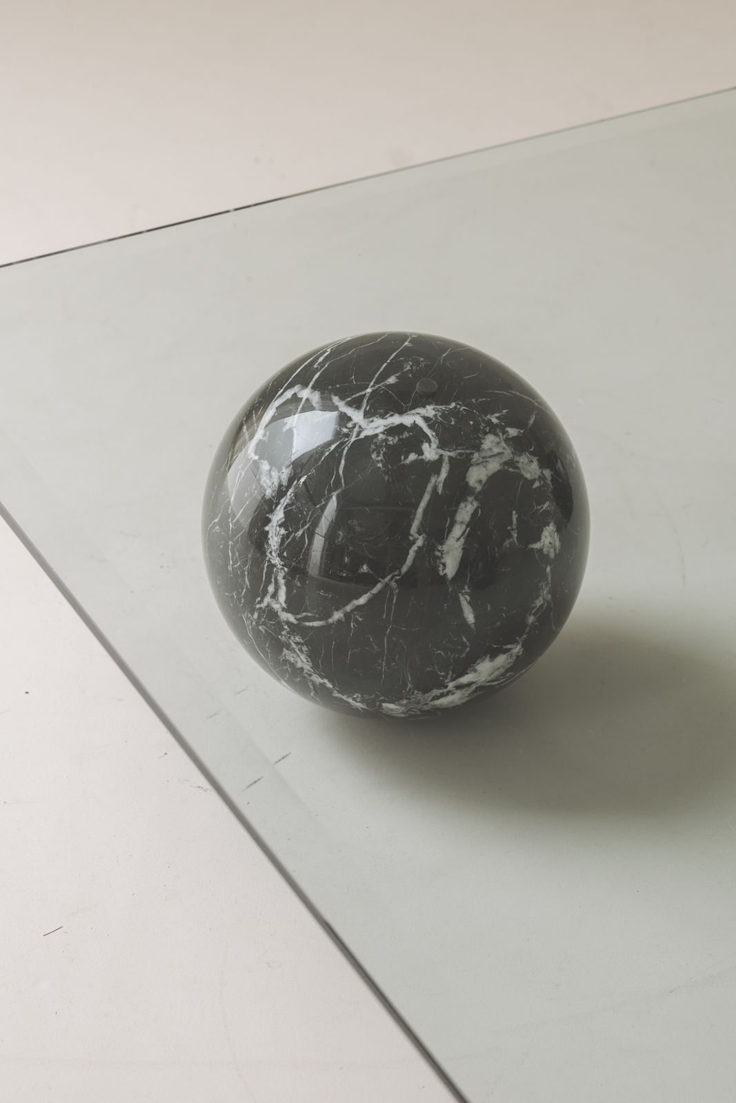 Square Marble & Glass Coffee Table In The Taste Of Massimo Vignelli, Italy 1970s photo 1400.0