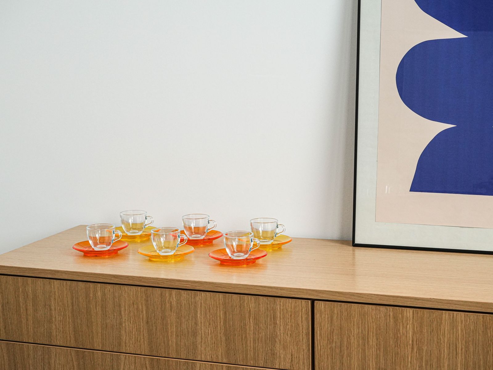 Set Of Glass Cups, Italian Design, 1970s, Manufactured By Fratelli Guzzini photo furniture