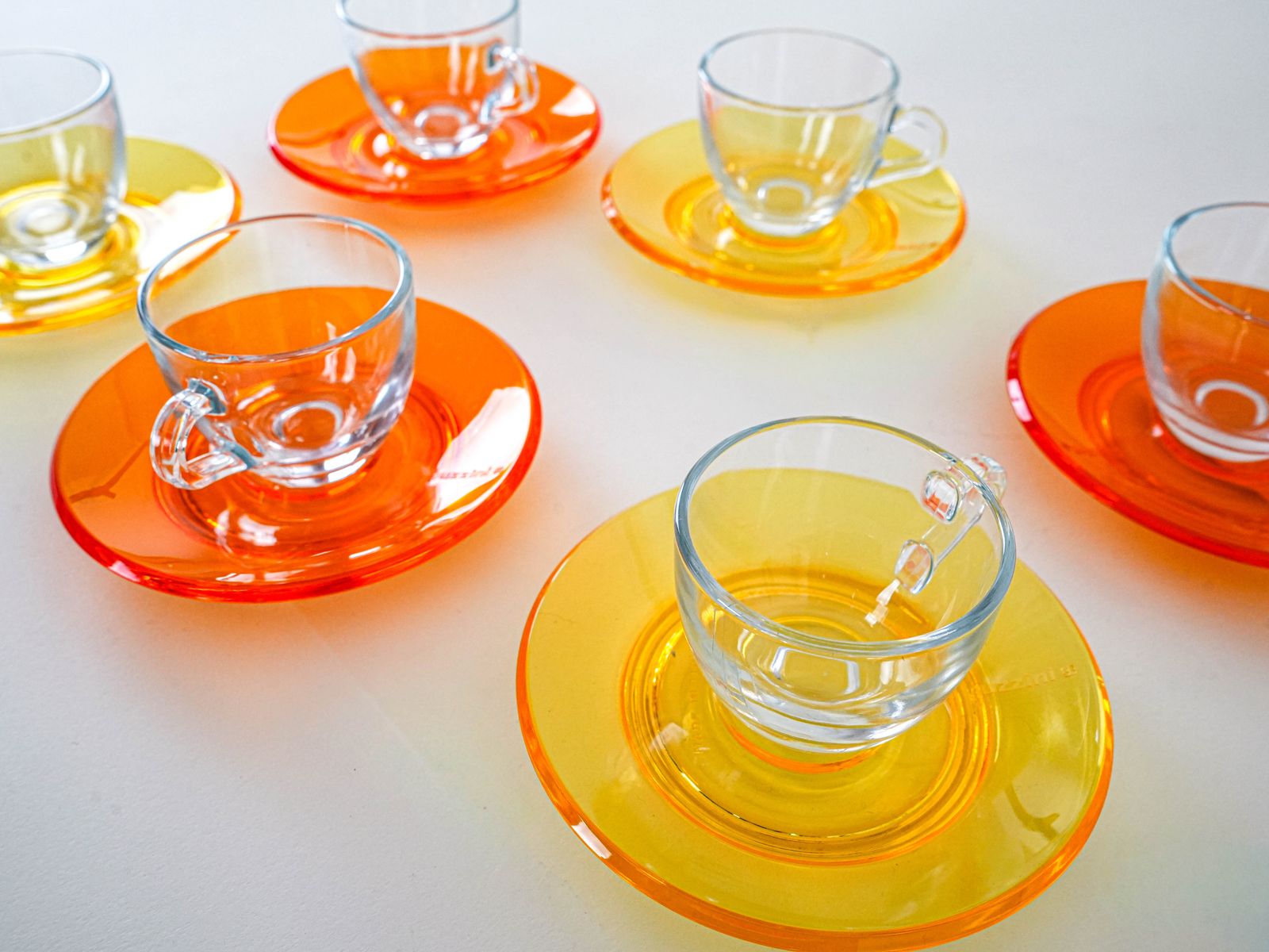 photo furniture Set Of Glass Cups, Italian Design, 1970s, Manufactured By Fratelli Guzzini