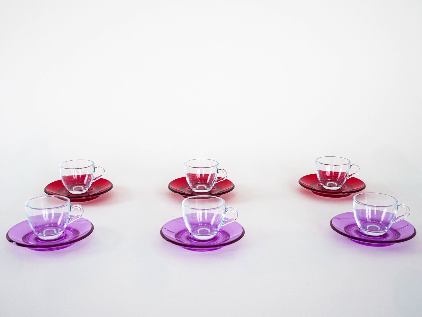 Set Of Glass Cups, Italian Design, 1970s, Manufactured By Fratelli Guzzini photo 269.0