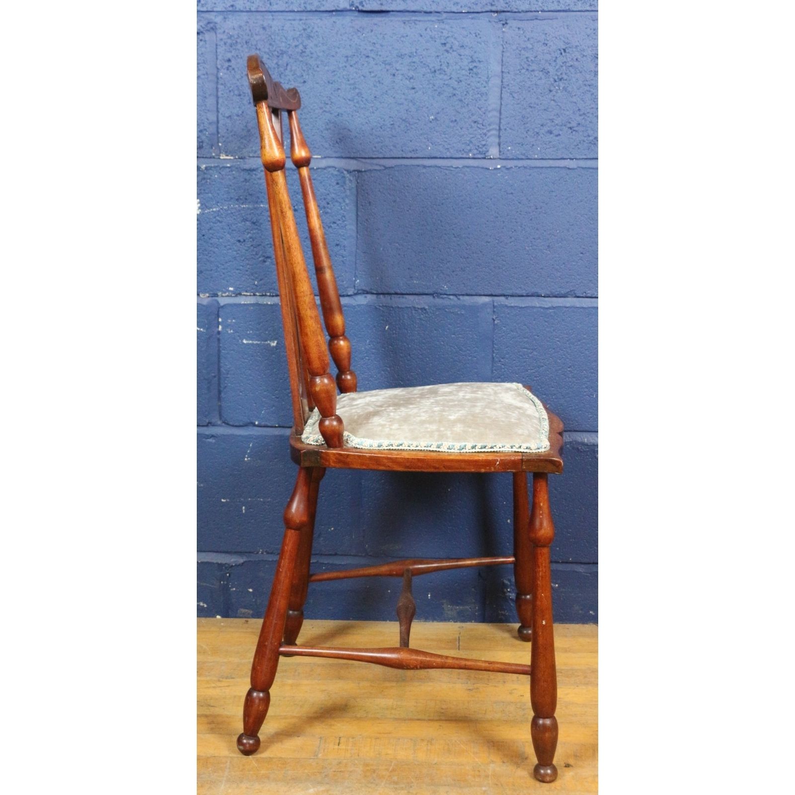 A C19th Arts And Crafts Carved And Turned Ash Bedroom Side Chair photo vinterior