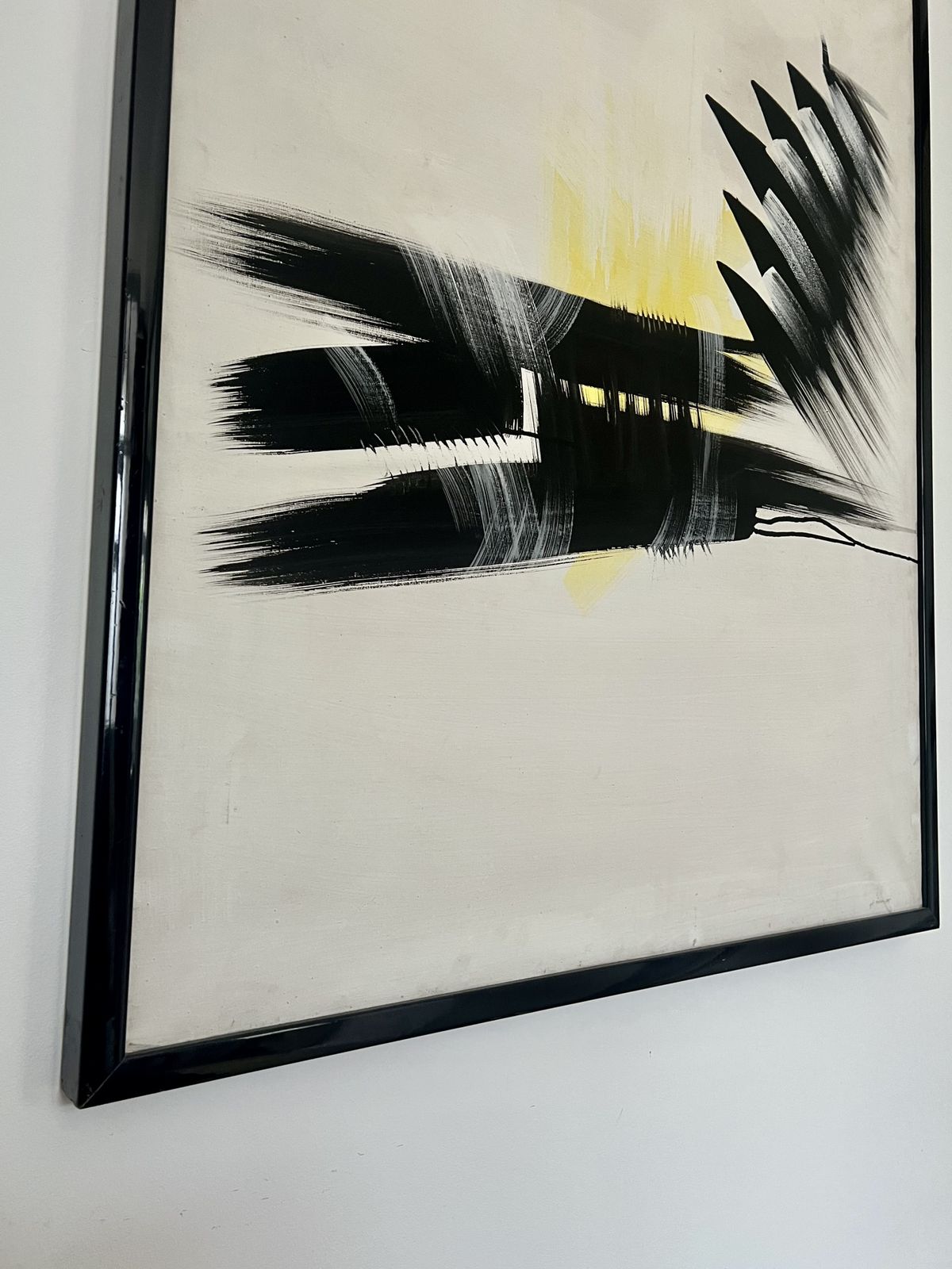 photo furniture Abstract Expressionist Framed Painting, Signed. Mid To Late 20th Century