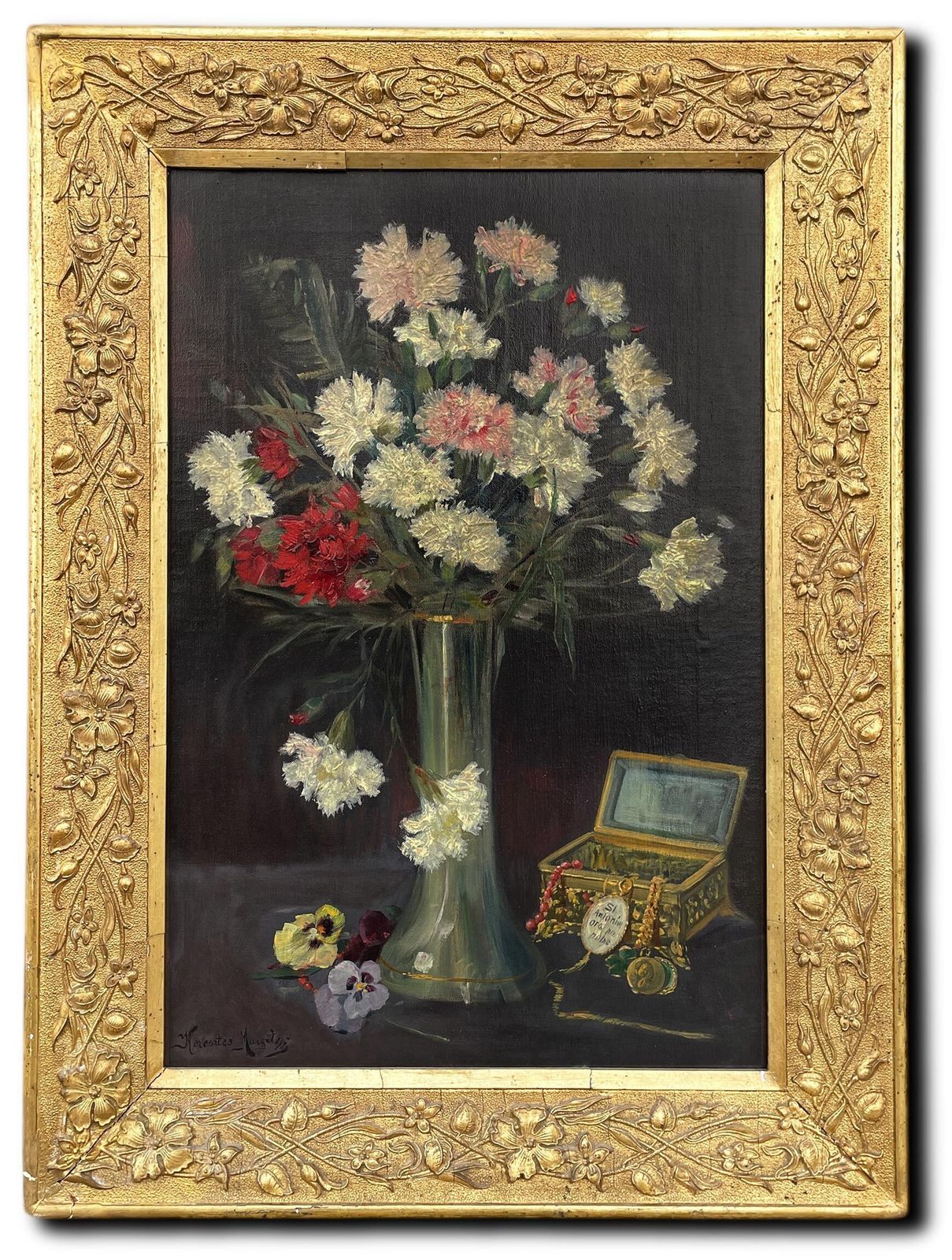 Bouquet Of Flowers, Kereztes Margit Oil On Canvas