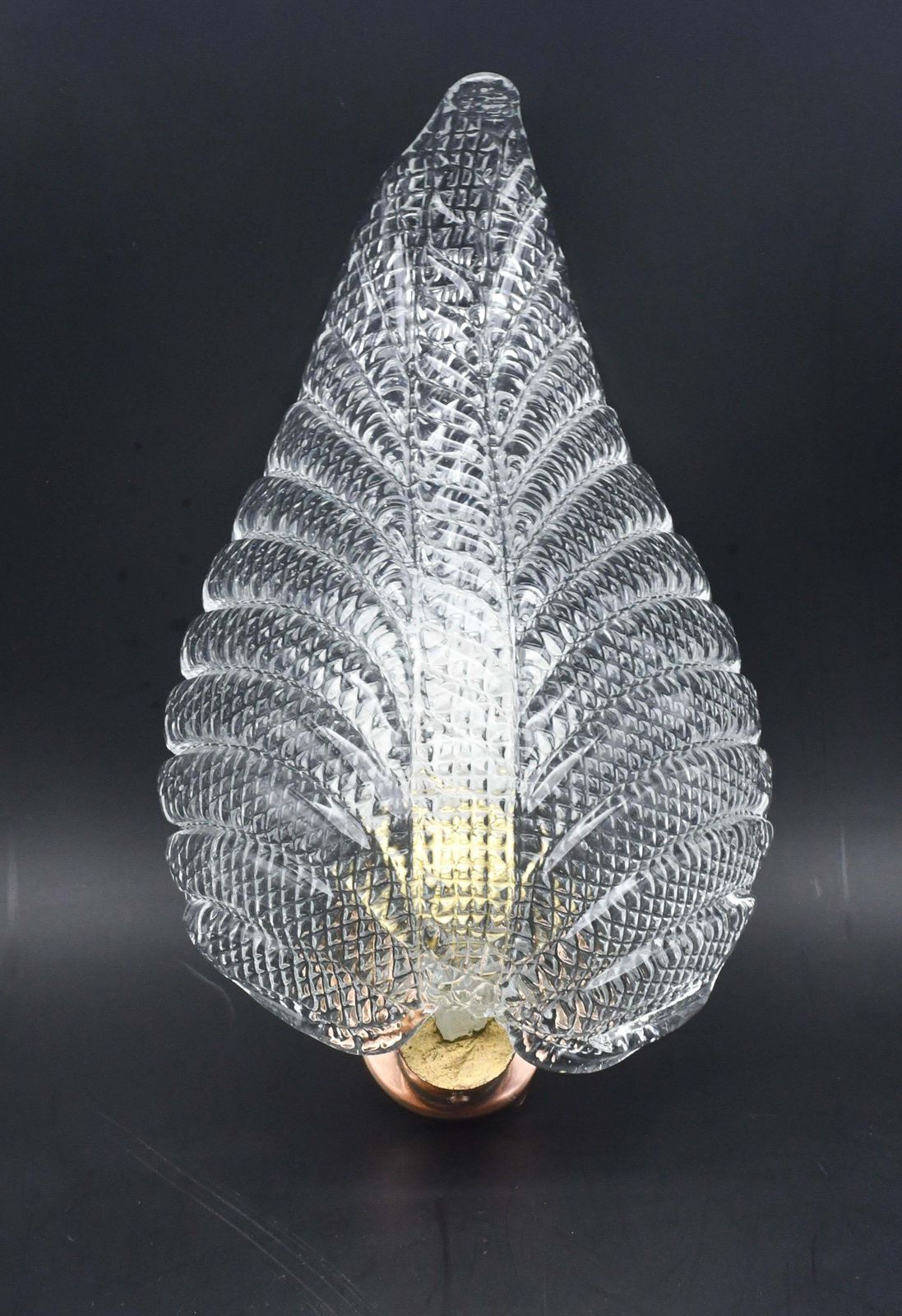 Wall Light Trasparent Jewel Murano Glass Leave By Barovier E Toso, 1950s photo furniture