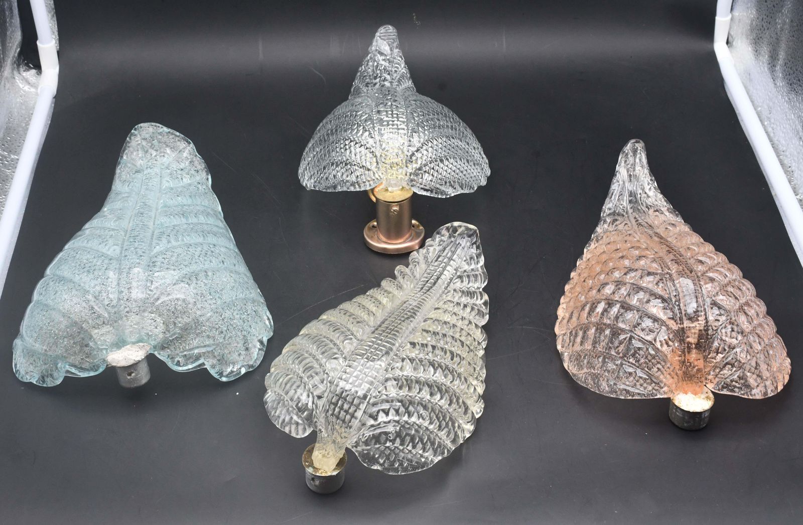 photo vinterior Wall Light Trasparent Jewel Murano Glass Leave By Barovier E Toso, 1950s