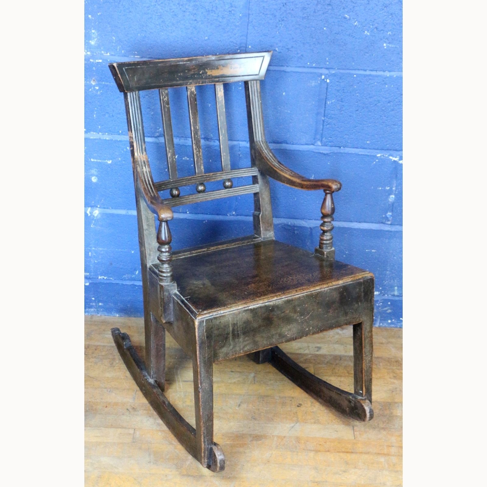 An C18th Carved Fruitwood Country Estate Built Rocking Chair photo furniture