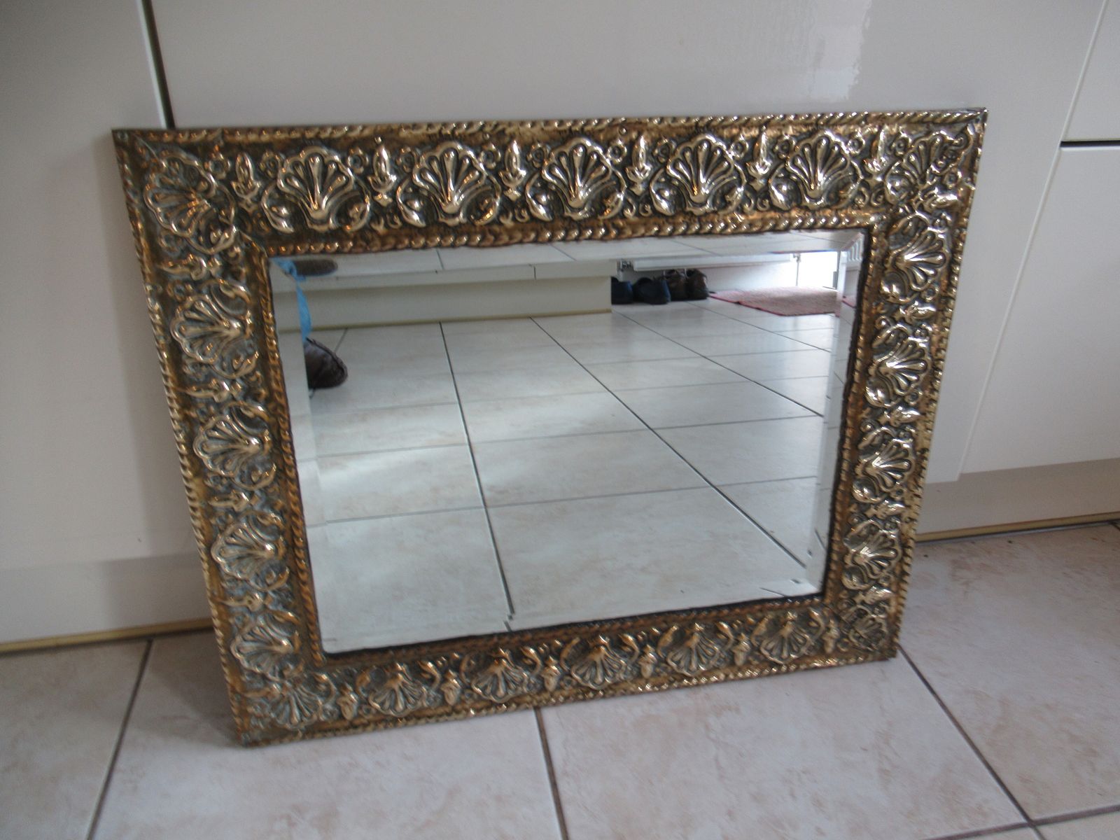 A 1930s Brass Framed  Wall Mirror