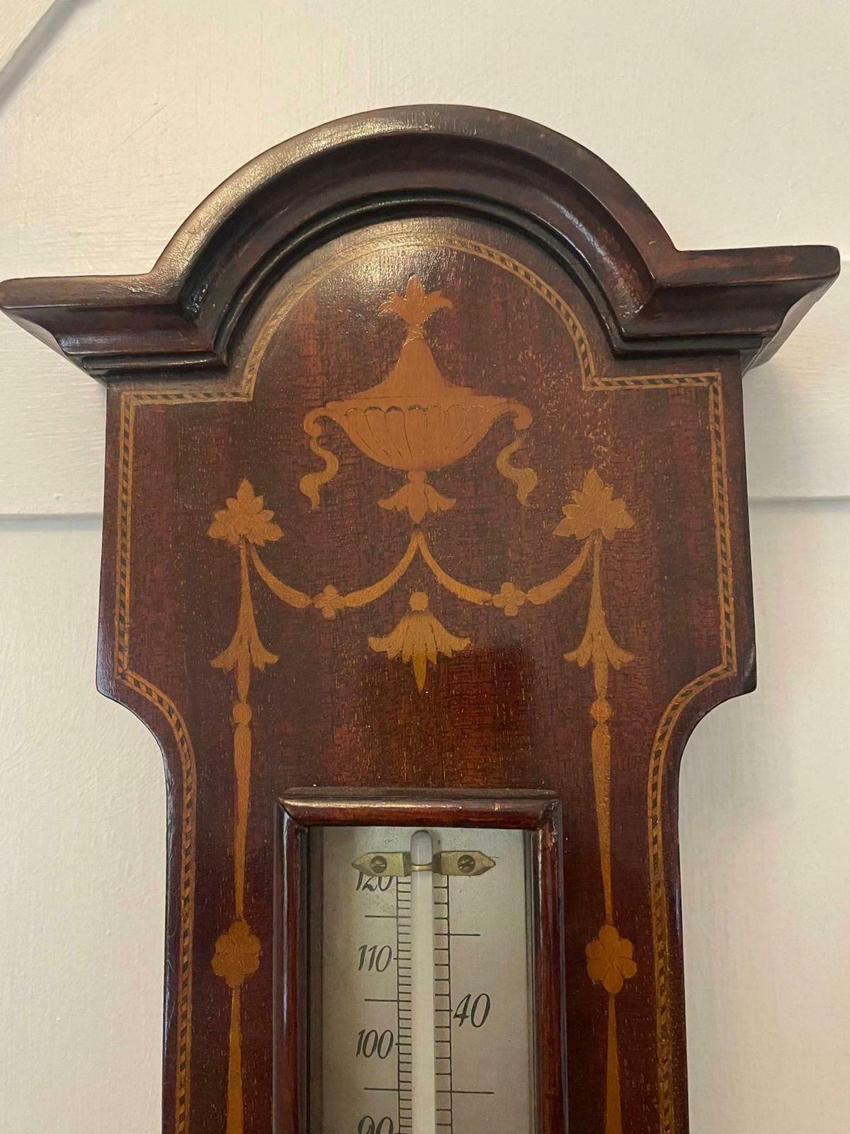 Antique Edwardian Quality Mahogany Inlaid Banjo Barometer photo 1085.0
