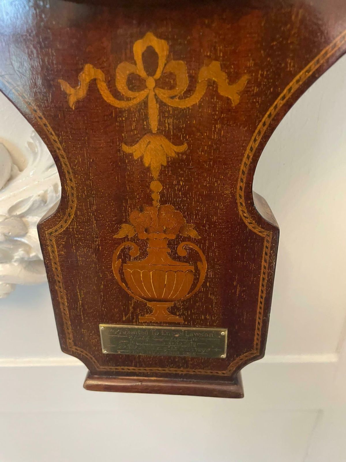 photo for sale Antique Edwardian Quality Mahogany Inlaid Banjo Barometer