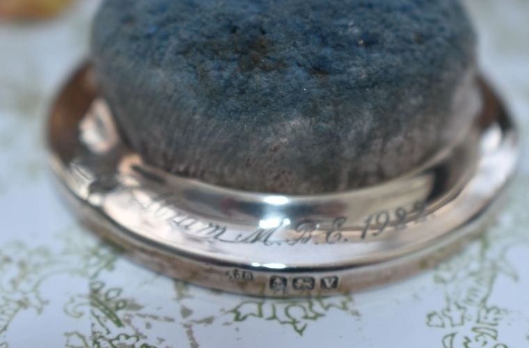 Silver Hat Pin Cushion   Gorgeous Rare Hallmarked 1920 Belonging To Aristocracy With Provenance For Ww1 photo 135.0