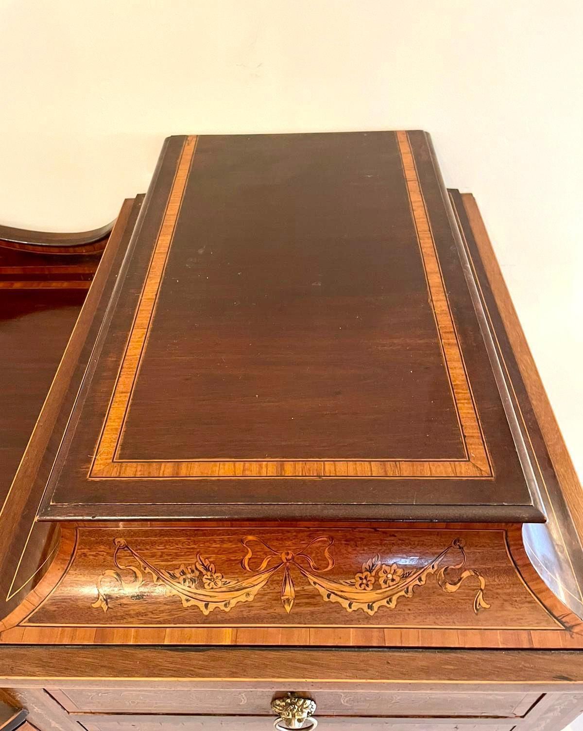 photo vinterior Quality 19th Century Mahogany Inlaid Marquetry Sideboard By Hewetsons, London
