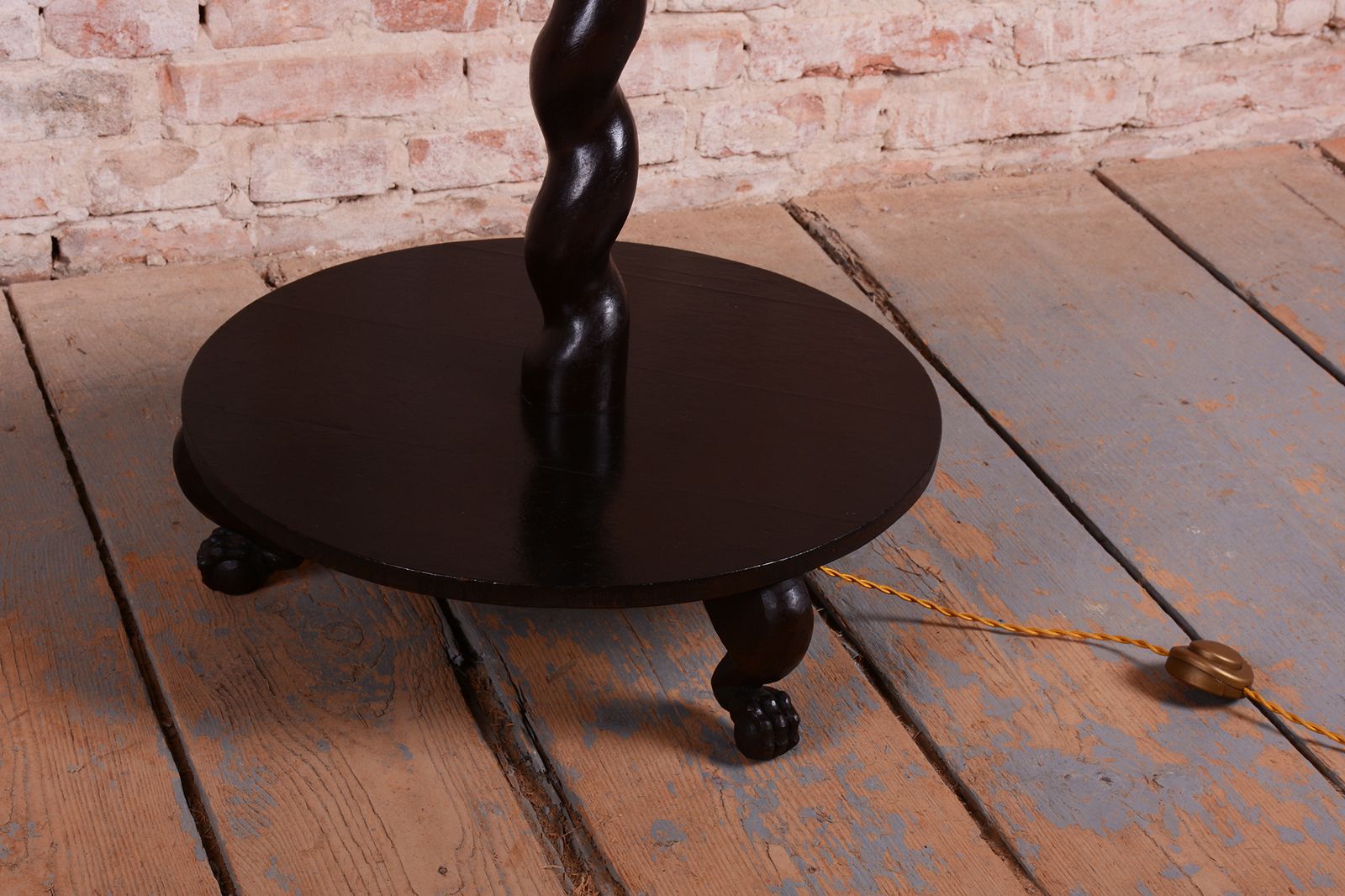 Restored Art Deco Floor Lamp, Oak, Polish, New Electrification, Czech, 1920s photo Lighting