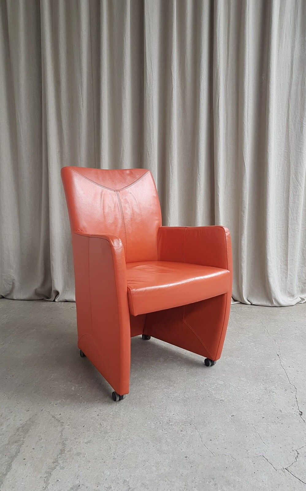 Vtg Late Mid Century Leather Armchair Side Chair By Leolux Modernist Retro R83 photo buy