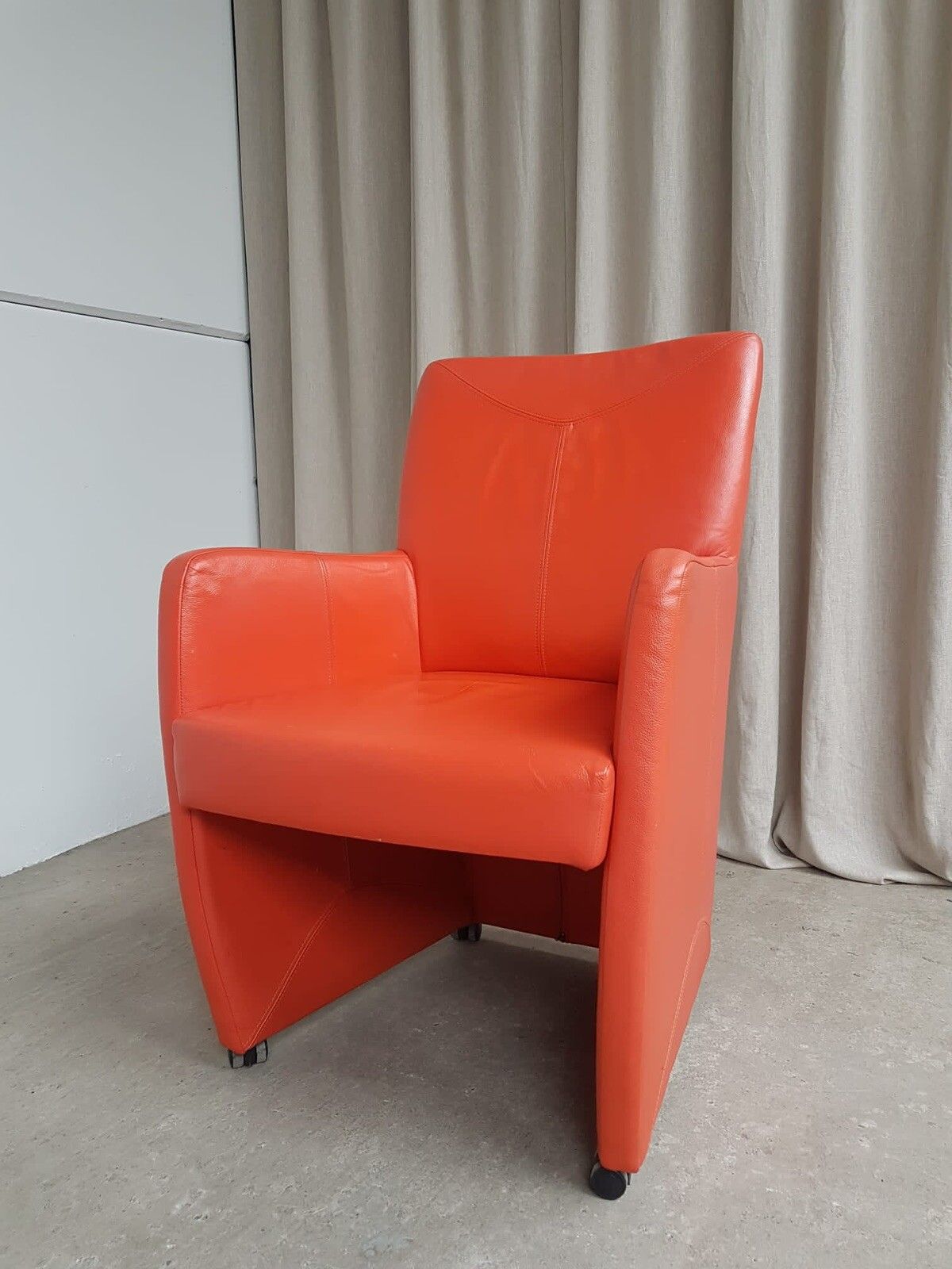 photo furniture Vtg Late Mid Century Leather Armchair Side Chair By Leolux Modernist Retro R83