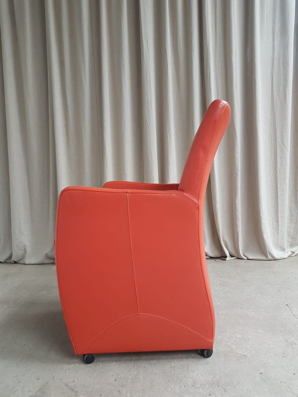 281.75 Vtg Late Mid Century Leather Armchair Side Chair By Leolux Modernist Retro R83 photo
