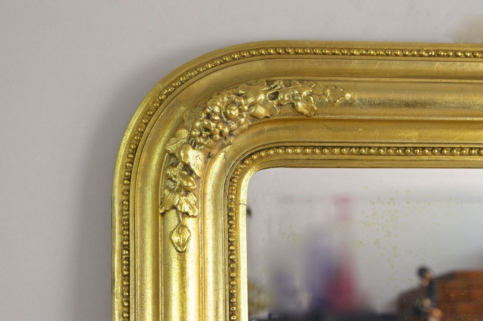 19th Century Golden Biedermeier Wall Mirror With Floral Design, Austria Ca. 1840 photo for sale