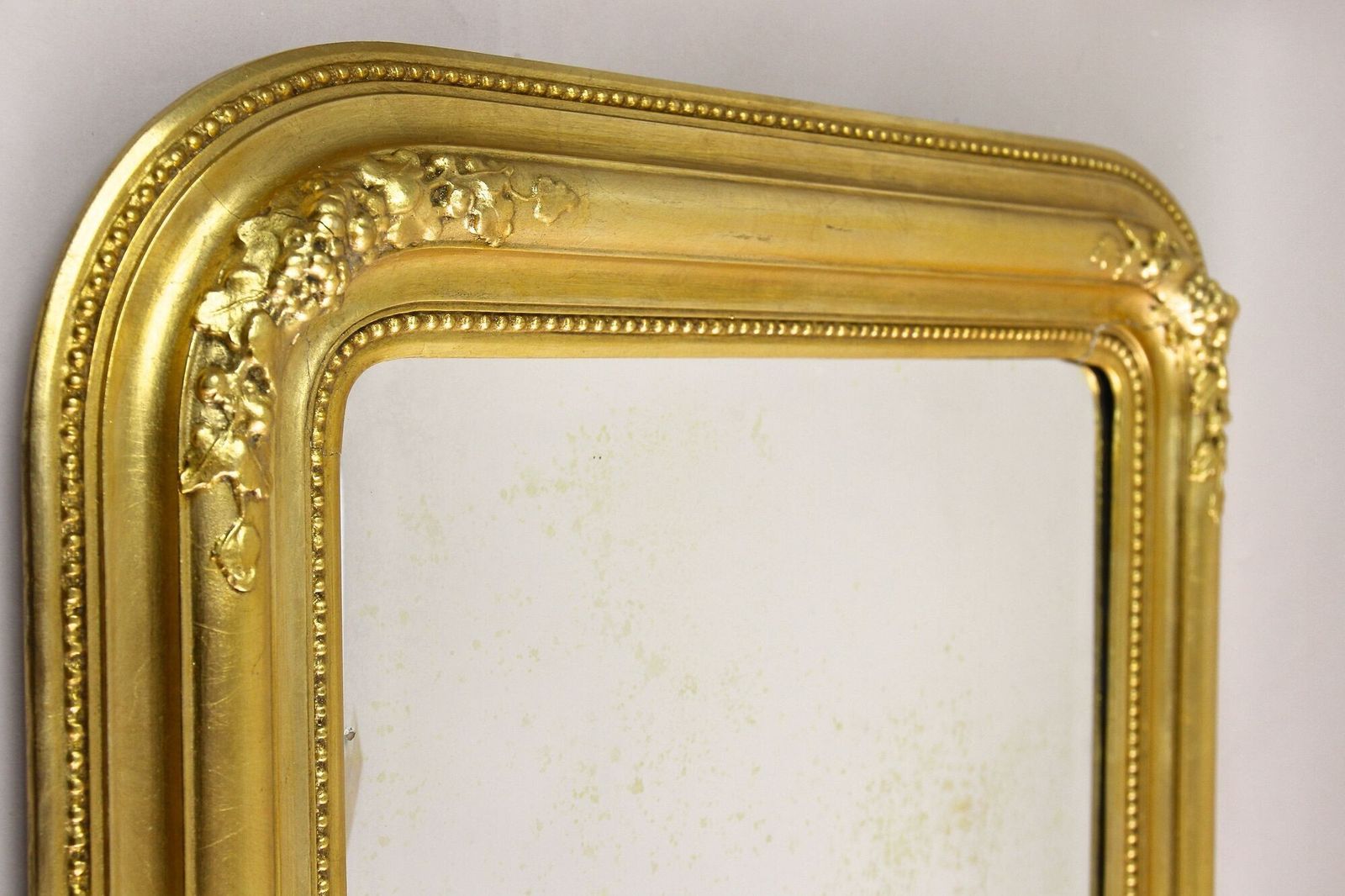 19th Century Golden Biedermeier Wall Mirror With Floral Design, Austria Ca. 1840 photo Home Decor