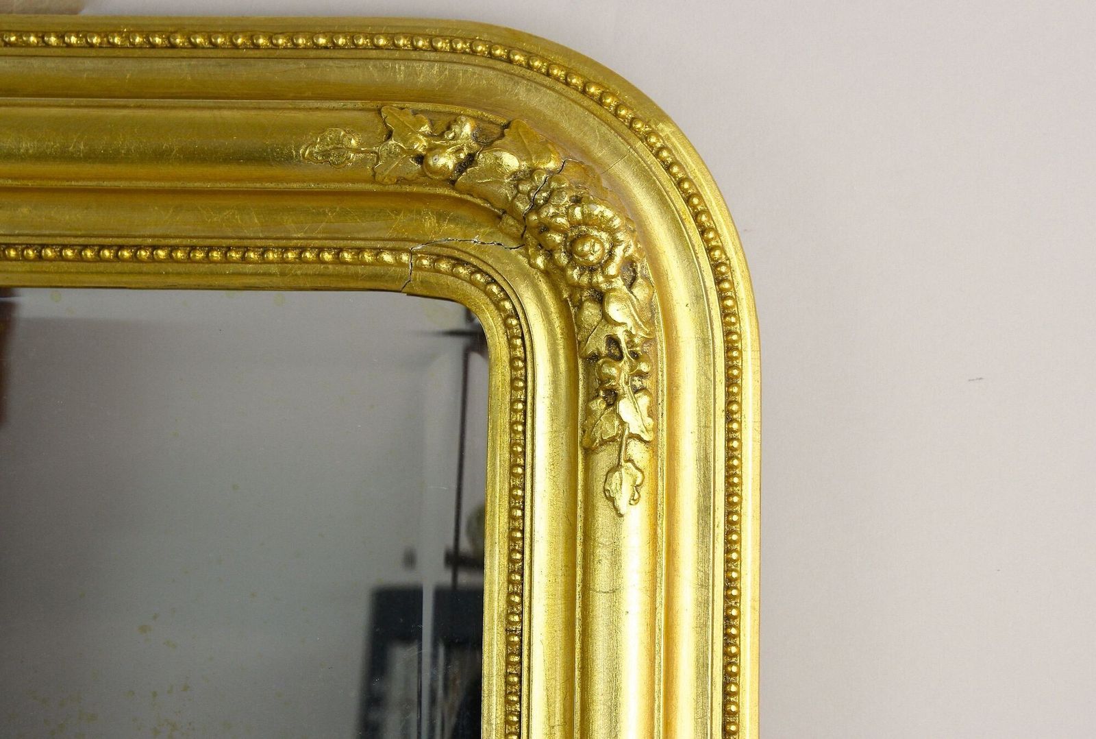 19th Century Golden Biedermeier Wall Mirror With Floral Design, Austria Ca. 1840 photo 2250.0