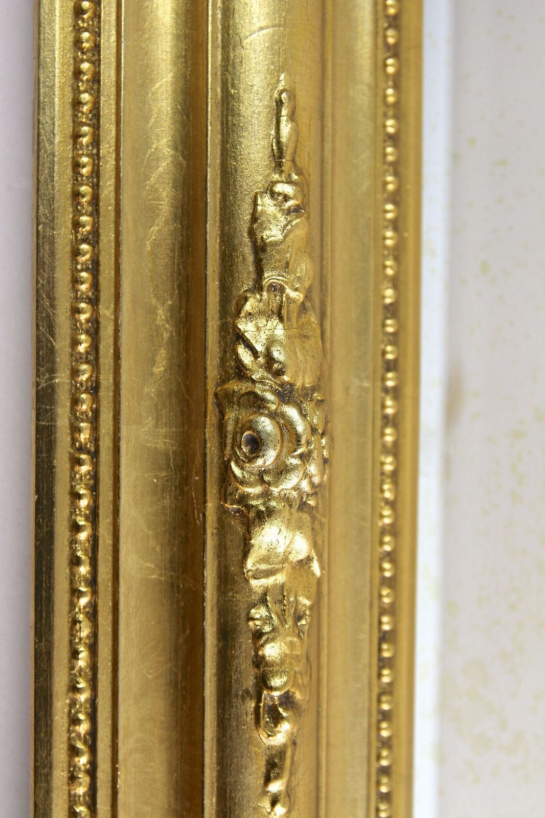 photo for sale 19th Century Golden Biedermeier Wall Mirror With Floral Design, Austria Ca. 1840