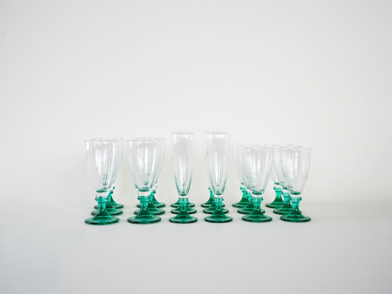 Set Of Wine And Champagne Glasses 1970s Made In Italy photo for sale