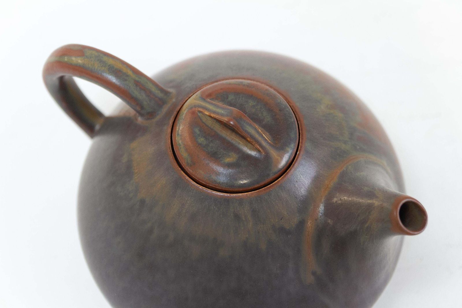 photo for sale Danish Teapot In Glazed Ceramic By Eva Stæhr Nielsen For Saxbo, 1950s.