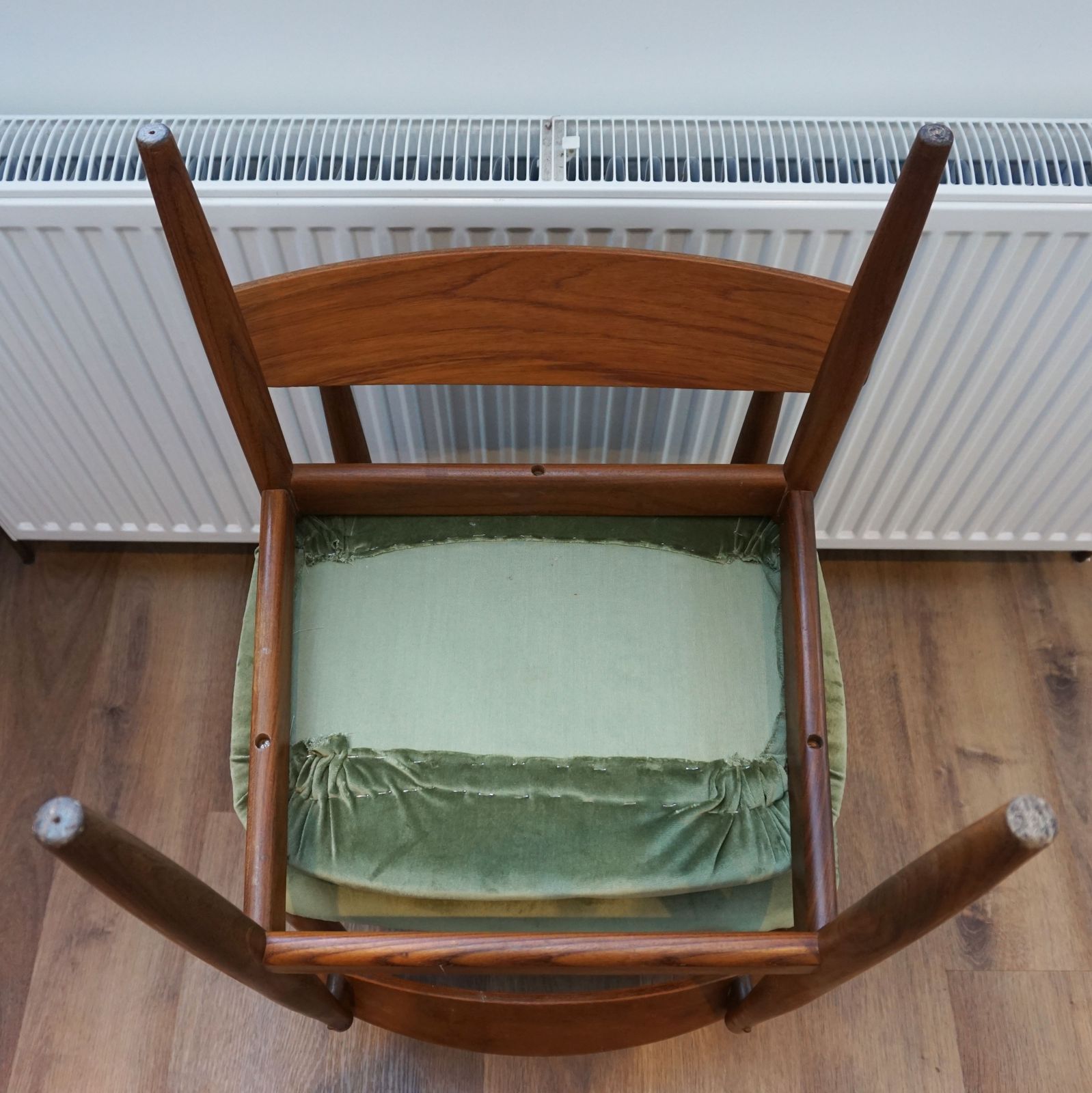 250.0 2x G Plan Teak Dining Chairs Reupholstered Velvet Mid Century Modern Scandi Style photo