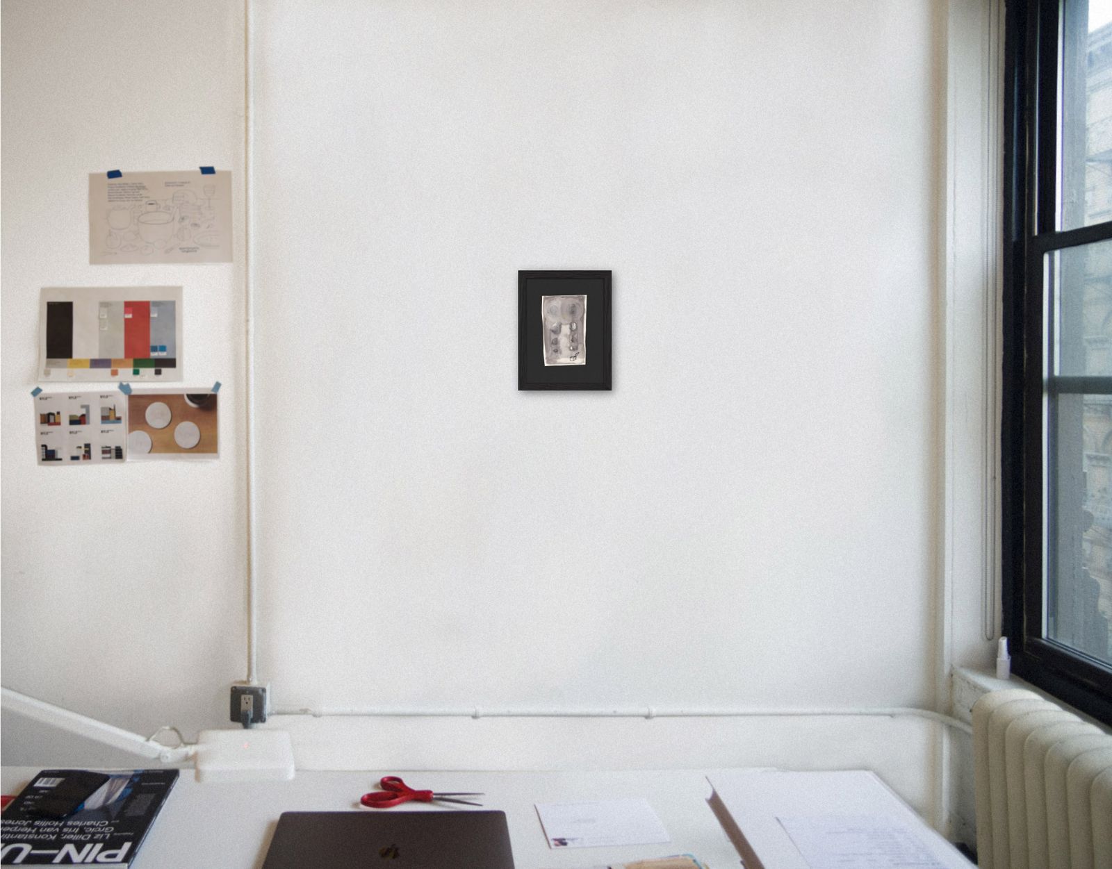 Sweet, Mysterious Mixed Media Outsider Artist Drawing photo for sale