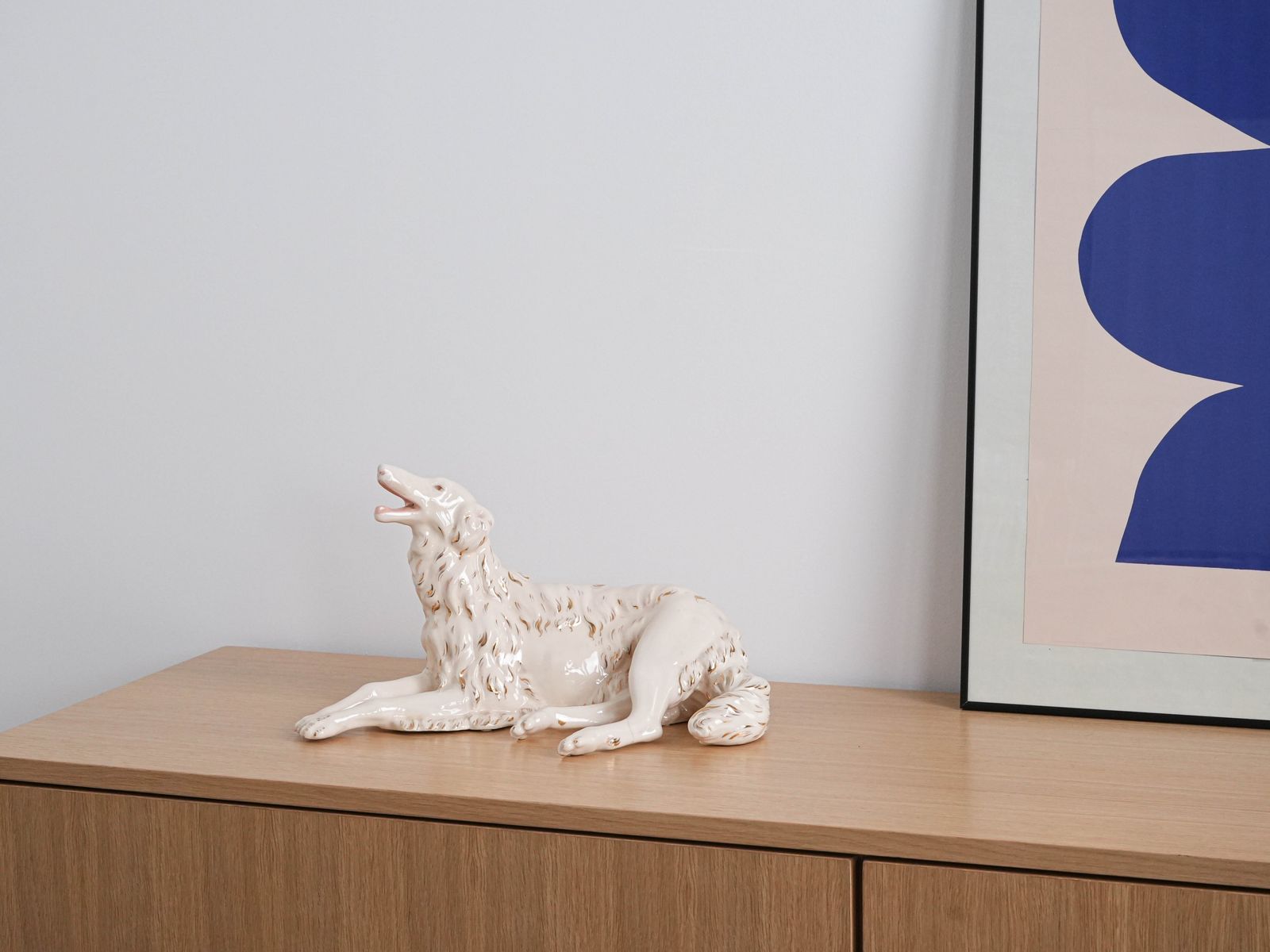 Porcelain Figurine Of A Borzoi Dog, 1960s, Made In Europe photo furniture