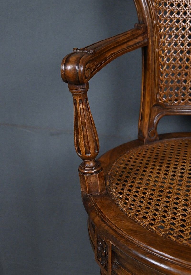 Swivel High Chair In Beechwood, Louis XVI Style – 1900 photo vinterior