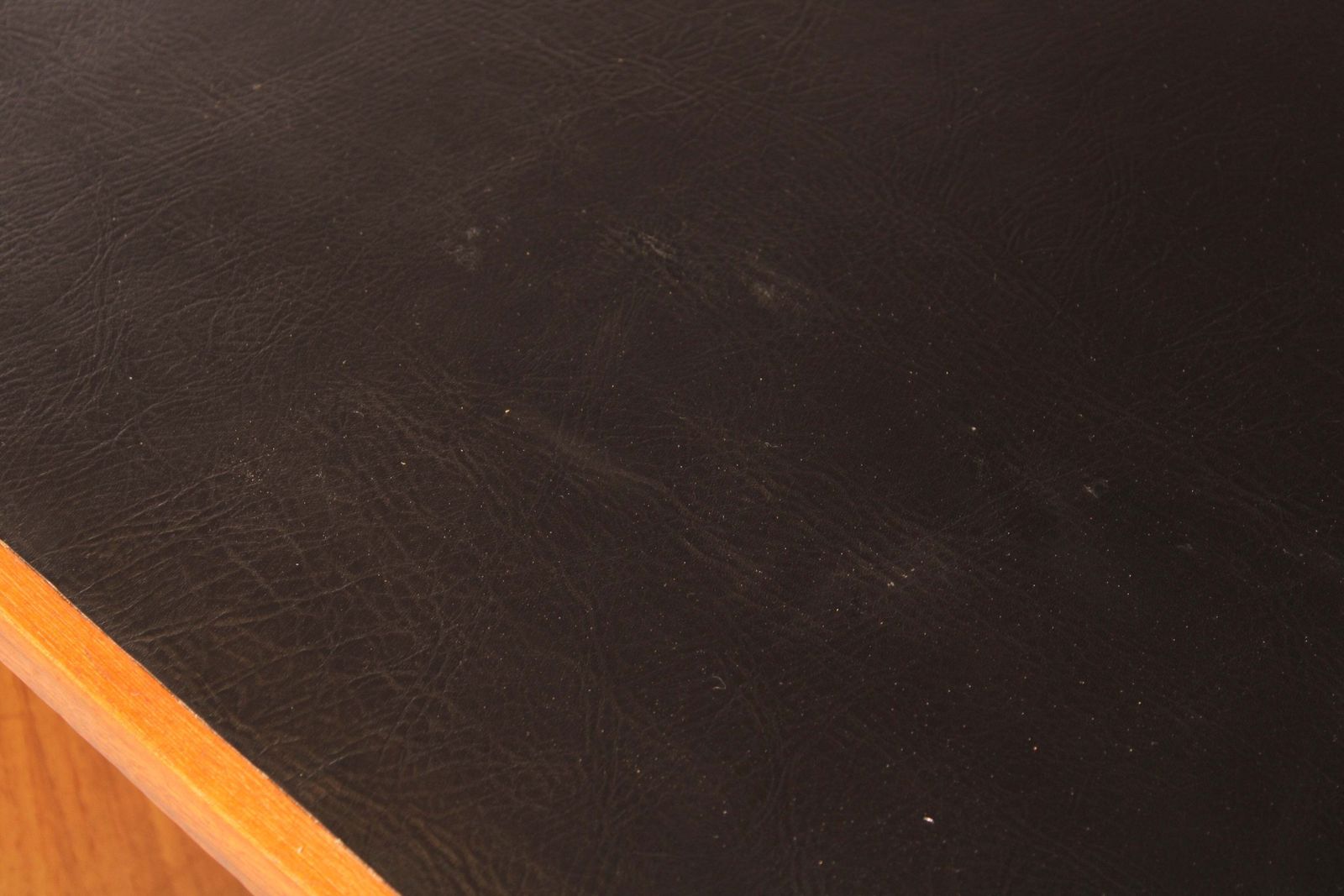 photo buy British Mid Century Executive Teak Desk With Brass Handles, Circa 1970s