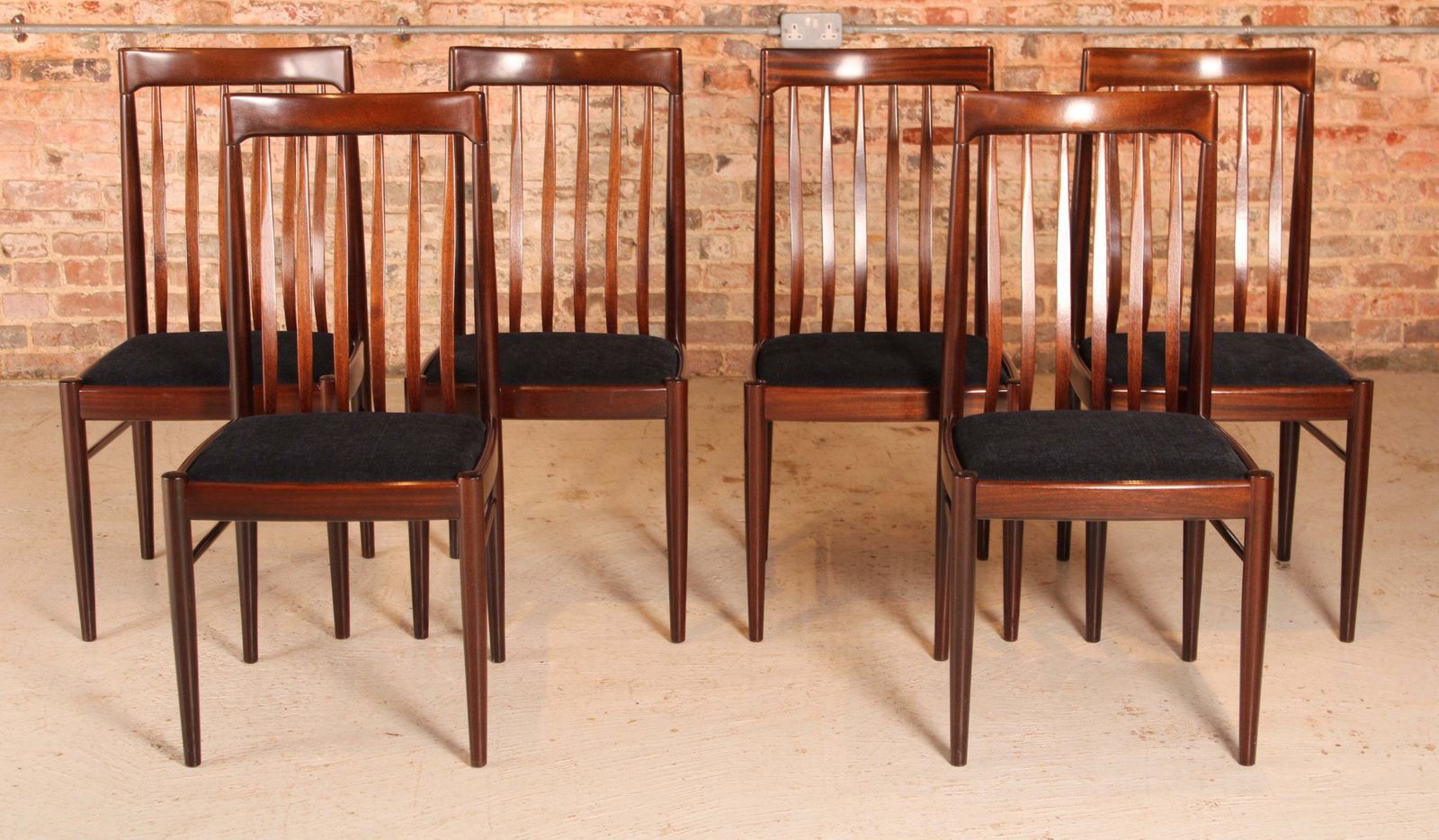 Set Of 6 Danish Mid Century Mahogany Dining Chairs By H.W. Klein For Bramin, Circa 1960s photo furniture