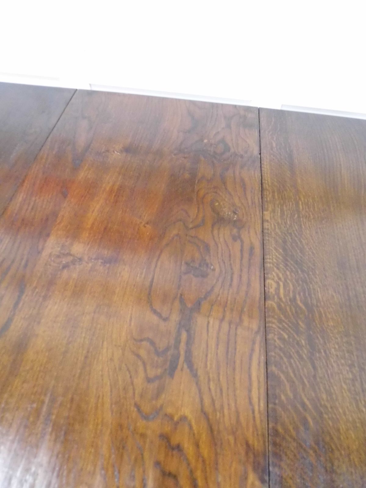 Antique Oak Extending Drop Leaf Dining Table Solid Plank Slab Top photo 295.0