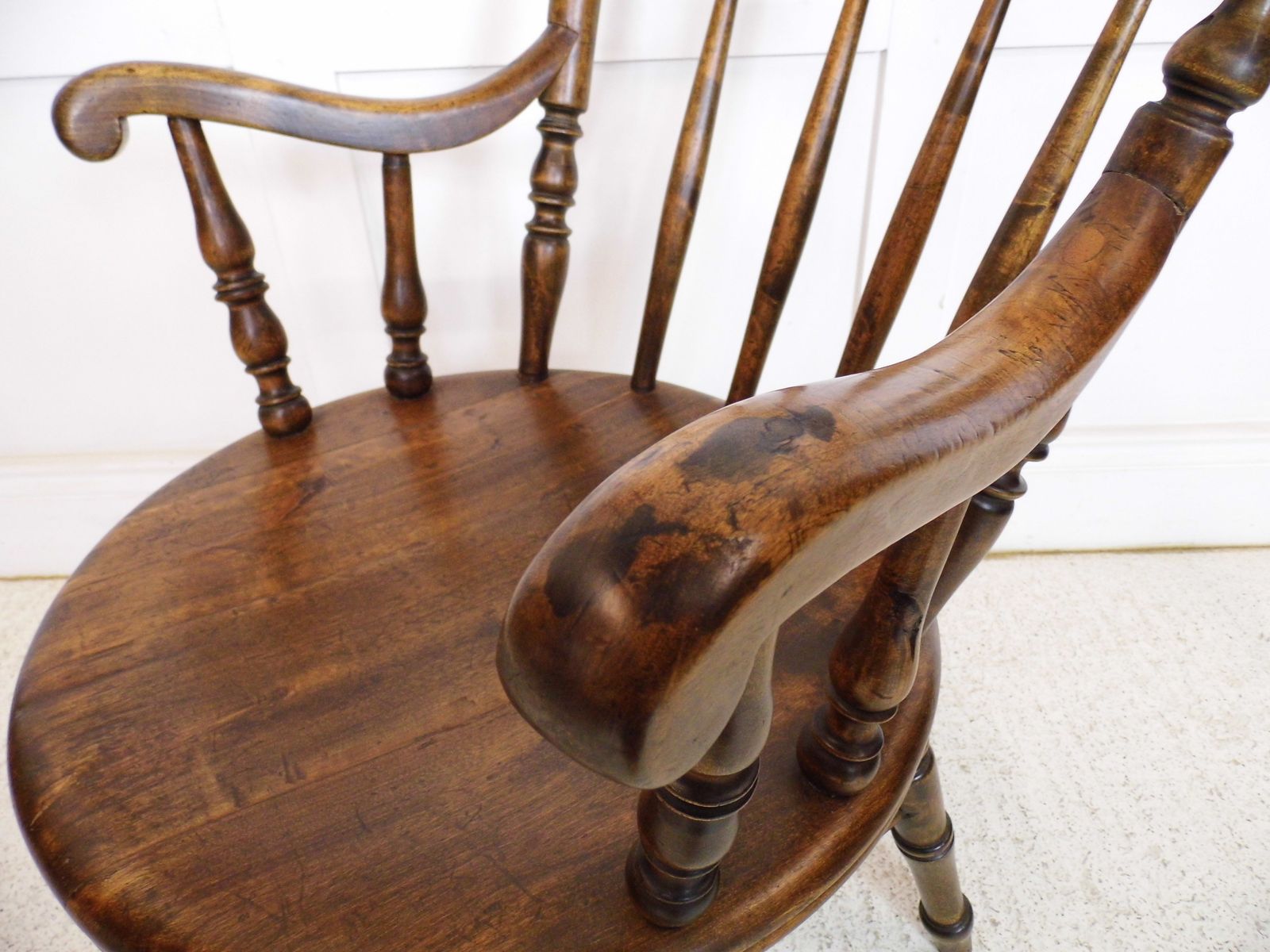 photo furniture Antique Fireside Elbow Penny Armchair Desk Victorian Beech Chair 1890s