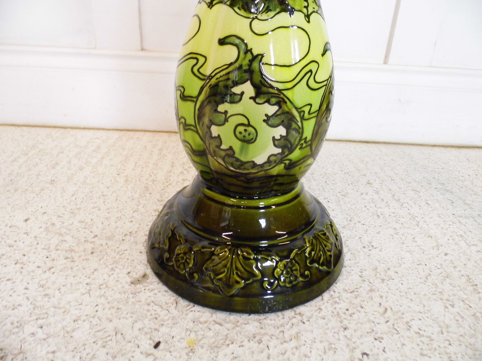 Antique Art Nouveau Bretby Jardiniere Stand And Vase Urn Decorative English 1900 photo vinterior