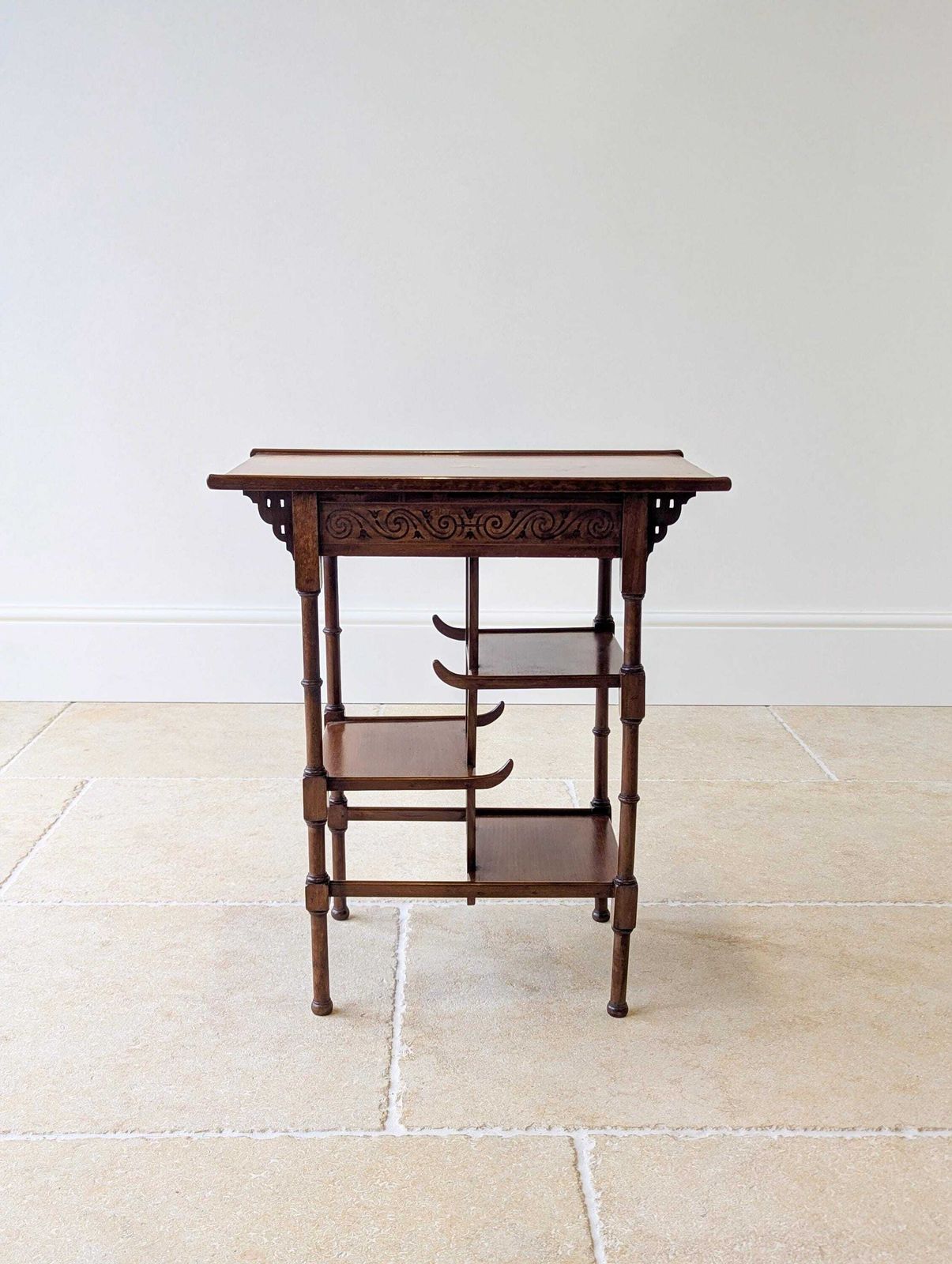 Antique Edwardian Mahogany Anglo Japanese Pagoda Occasional Table C.1910 photo for sale