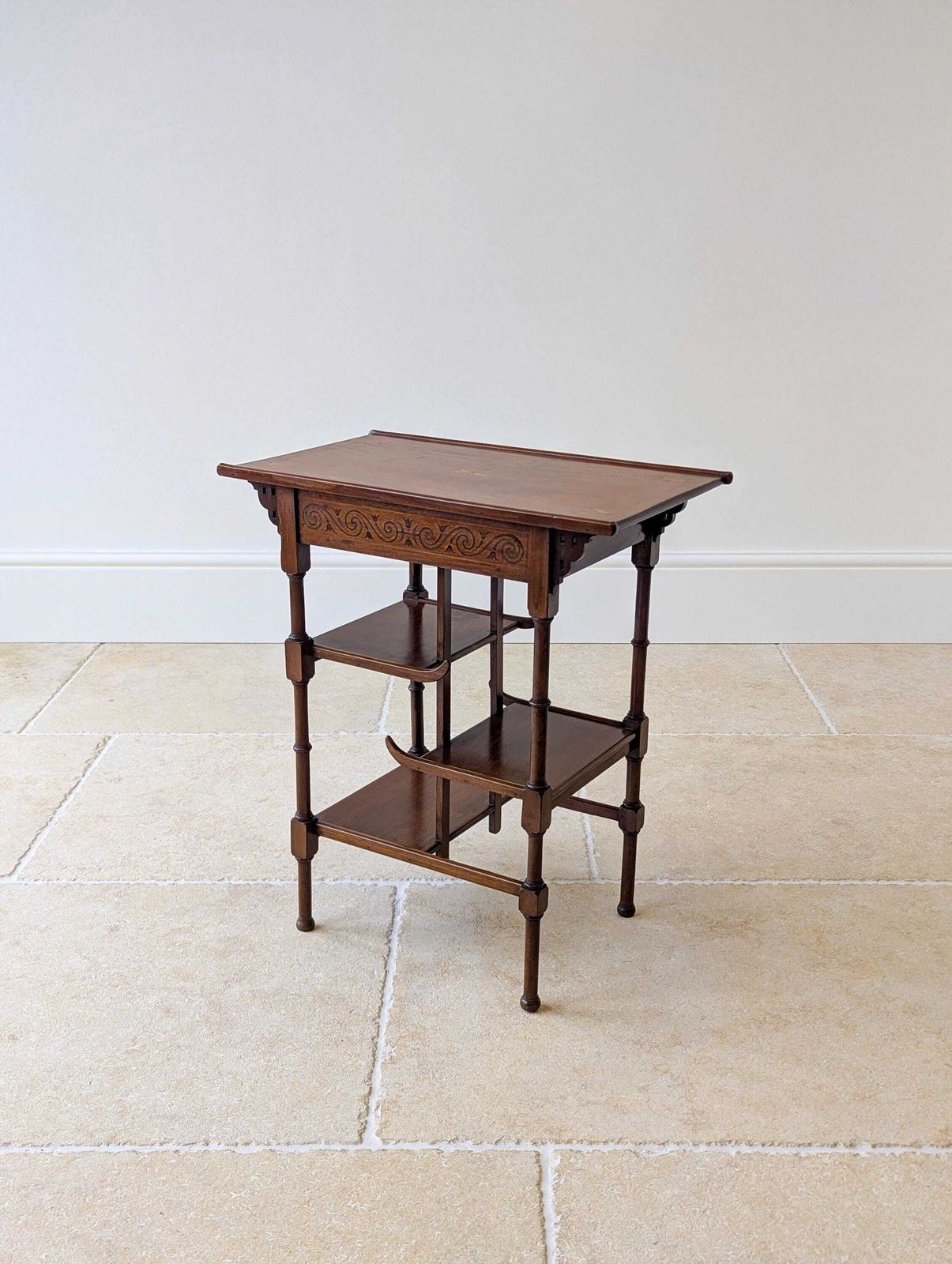 photo for sale Antique Edwardian Mahogany Anglo Japanese Pagoda Occasional Table C.1910