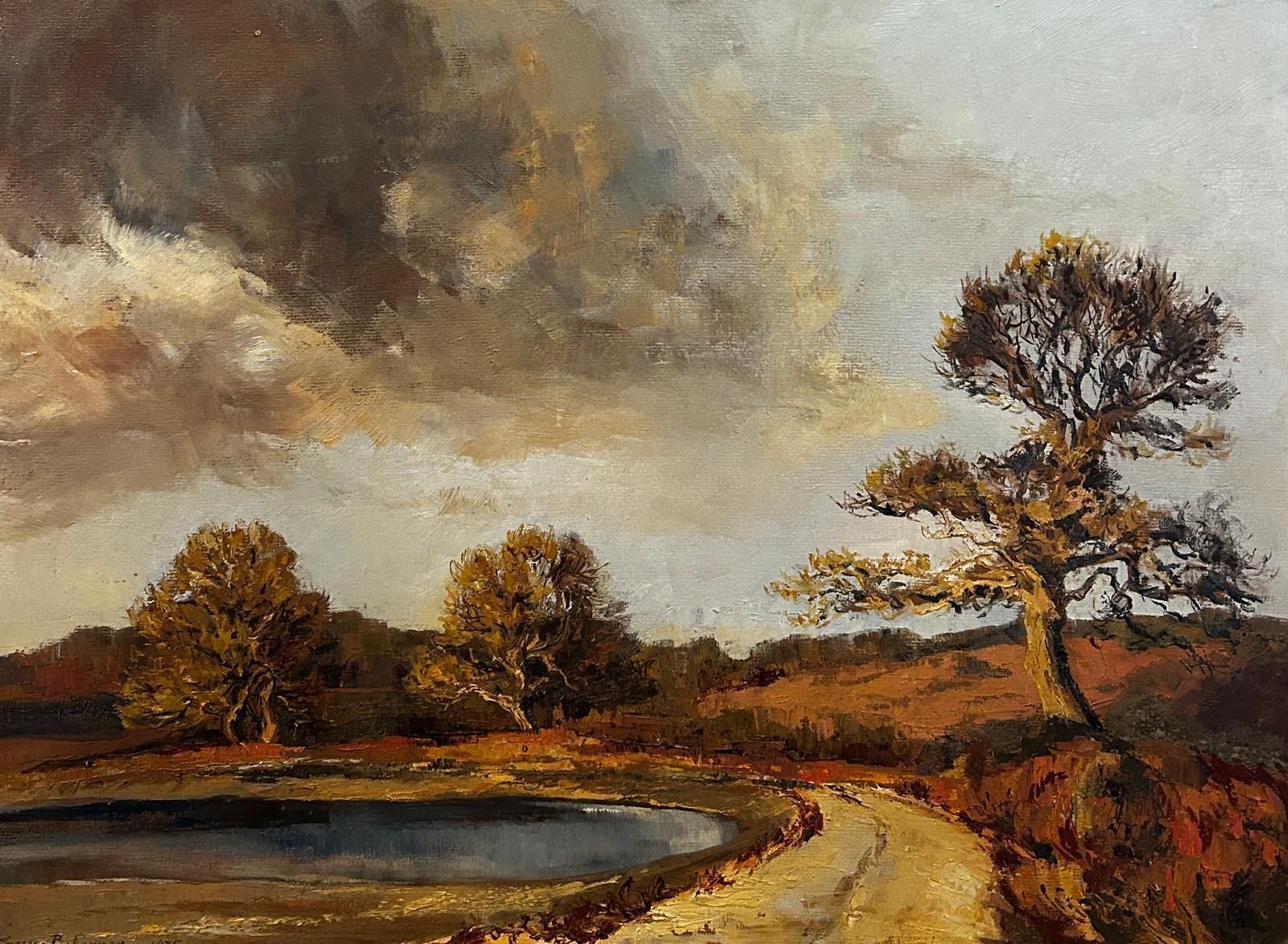 "Stomr Cloud" Mid Century Landscape Oil Painting By Jessica Bohannan Framed photo furniture