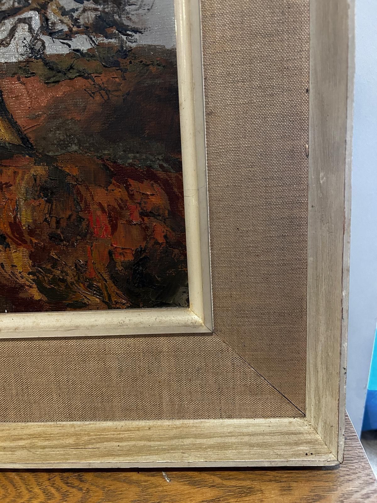 Art "Stomr Cloud" Mid Century Landscape Oil Painting By Jessica Bohannan Framed photo