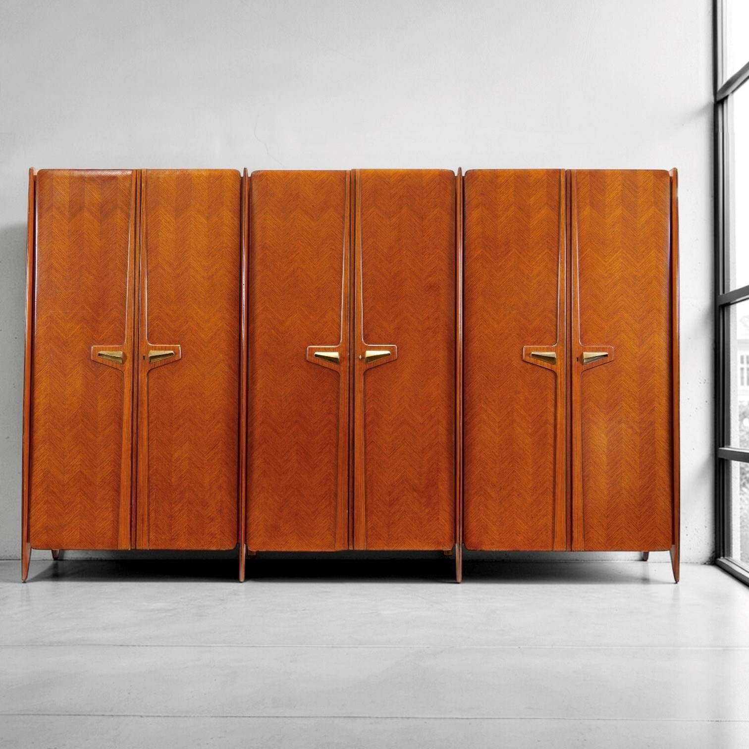 Mid Century Italian Triple Wardrobe By La Permanente Mobili Cantù, 1950s