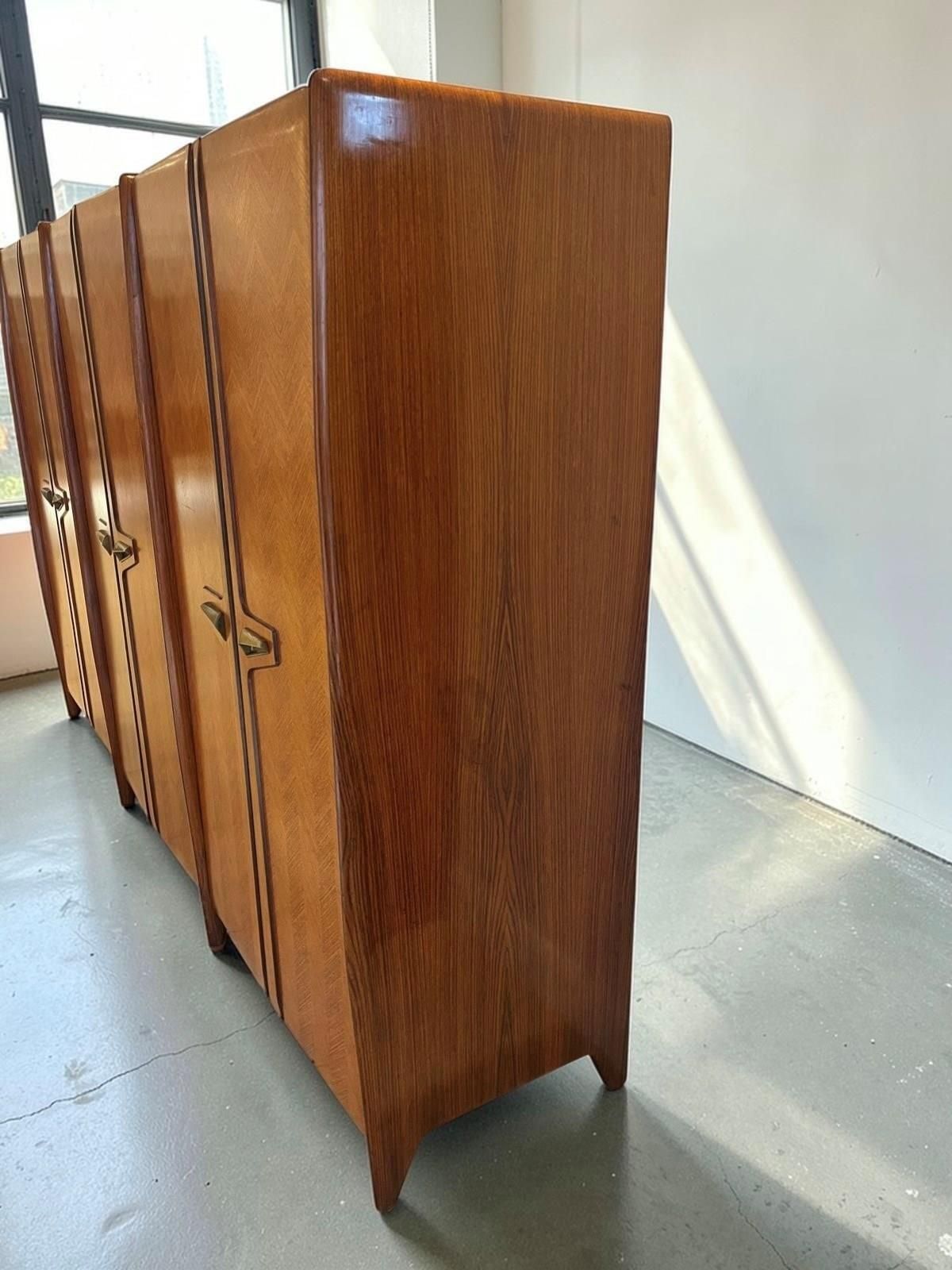 Mid Century Italian Triple Wardrobe By La Permanente Mobili Cantù, 1950s photo for sale
