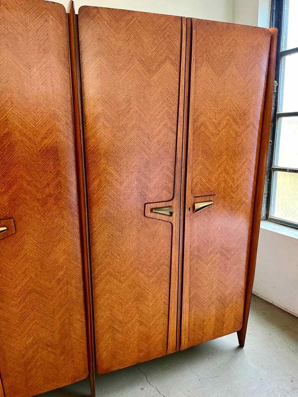Mid Century Italian Triple Wardrobe By La Permanente Mobili Cantù, 1950s photo 6545.0