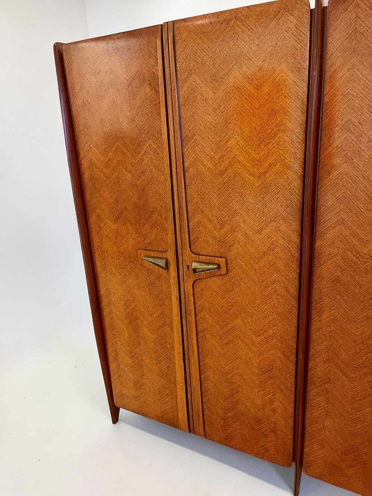 Mid Century Italian Triple Wardrobe By La Permanente Mobili Cantù, 1950s photo vinterior