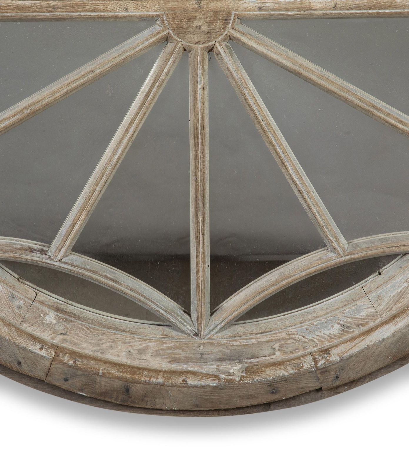 Pair Of 19th Century French Oak Demi Lune Window Frame Mirrors photo 4485.0