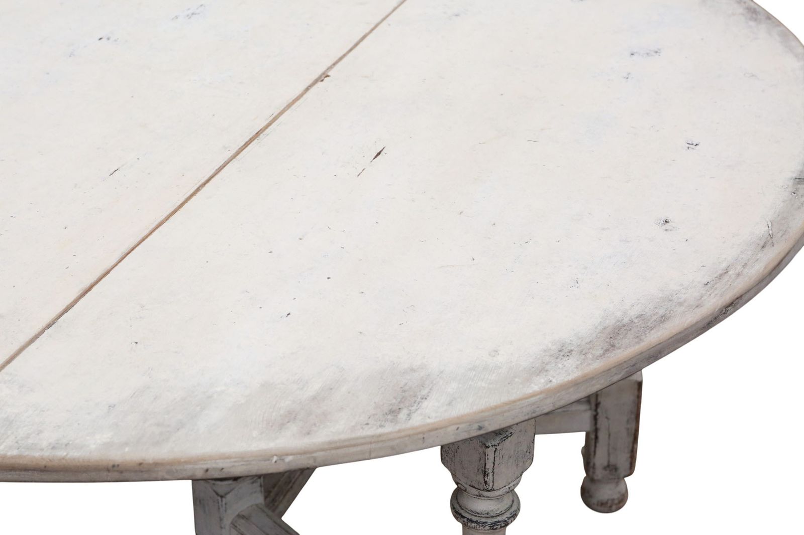 photo for sale Antique C.1920 Very Large Swedish Drop Leaf Gateleg Dining Table – Painted Finish