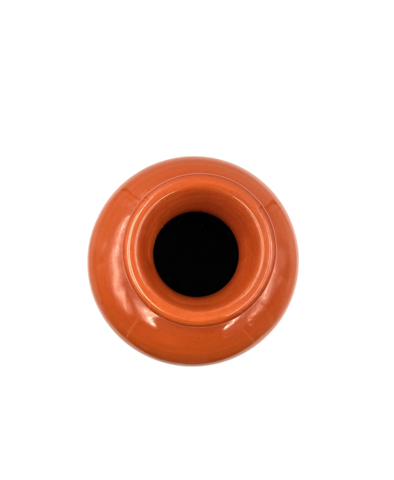 Mid Century Orange & Brown Ceramic Vase, Aldo Londi Bitossi Italy 1970s photo vinterior